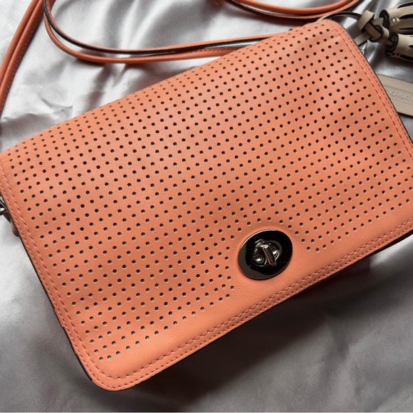 Coach Handbags - Coach Women’s Legacy Coral Perforated Leather Penelope Shoulder Crossbody Bag